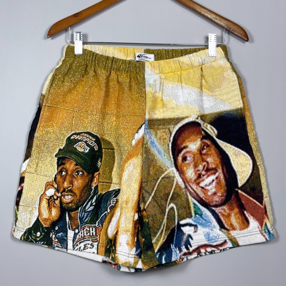 Kobe Bryant Woven Shorts Mens Large Hip Hop Streetwear RDMCLOTHINGART
